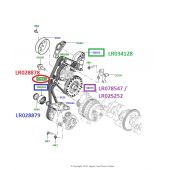 Polia Intermediaria da Correia Poly V Motor 2.0 16V (Inferior) - Land Rover Range Rover Evoque 2.0 16V Gas 2012 > / Discovery Sport 2.0 16V Gas 2015 > - LR028879 - Marca SKF (Unitario)